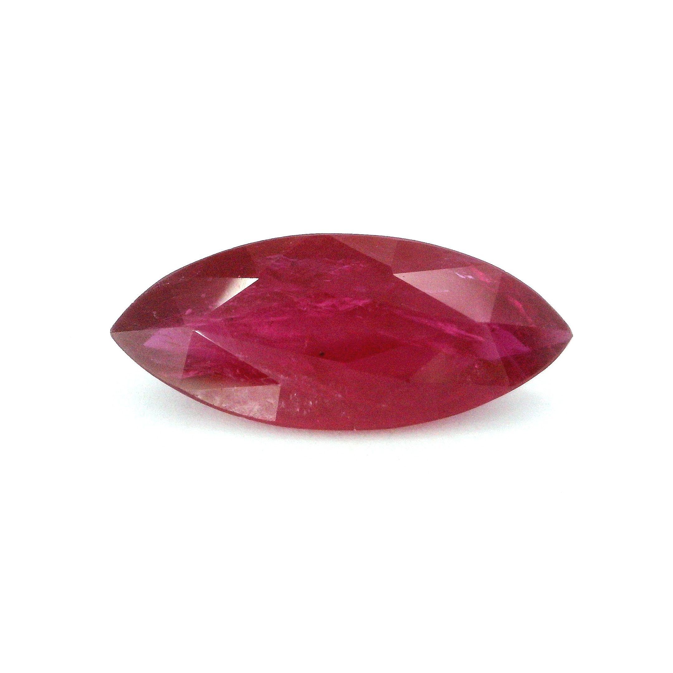 Rubin 6,44 ct, czerwony, szlif markiza