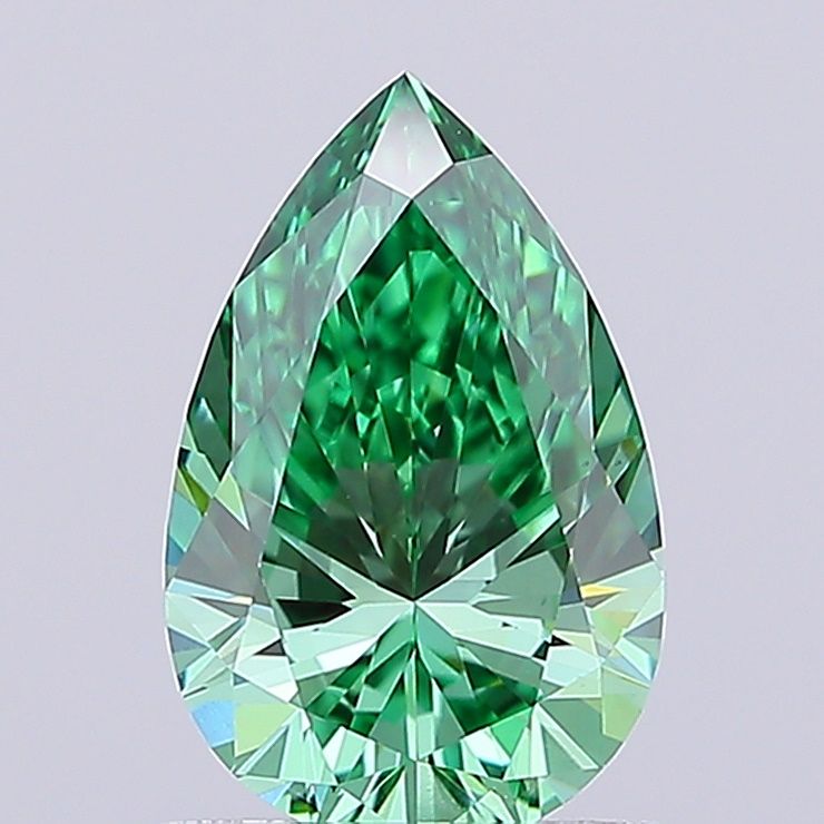 1.09 CT Fancy Vivid Green PEAR