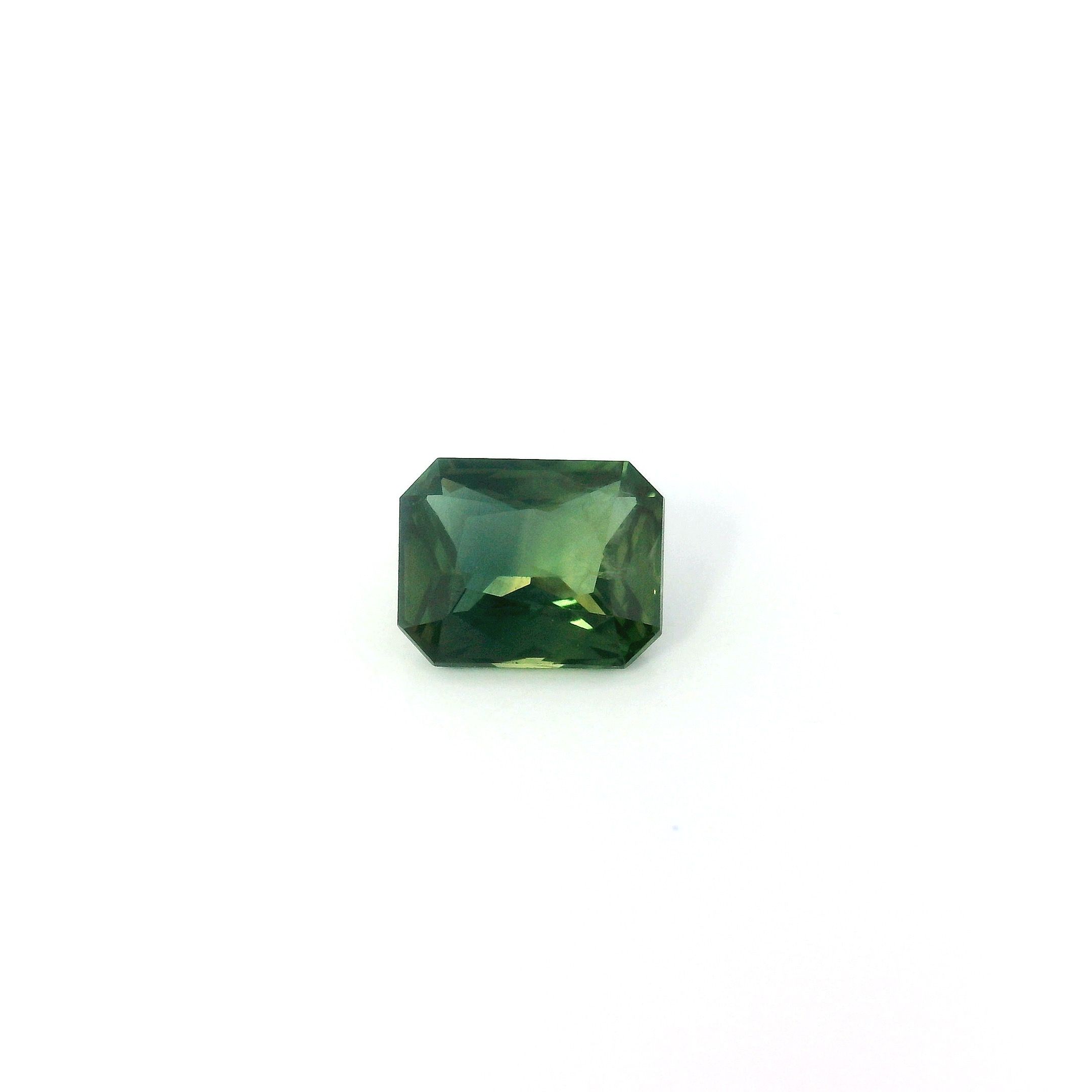 Szafir 1,02 ct, zielony, szlif ośmiokątny
