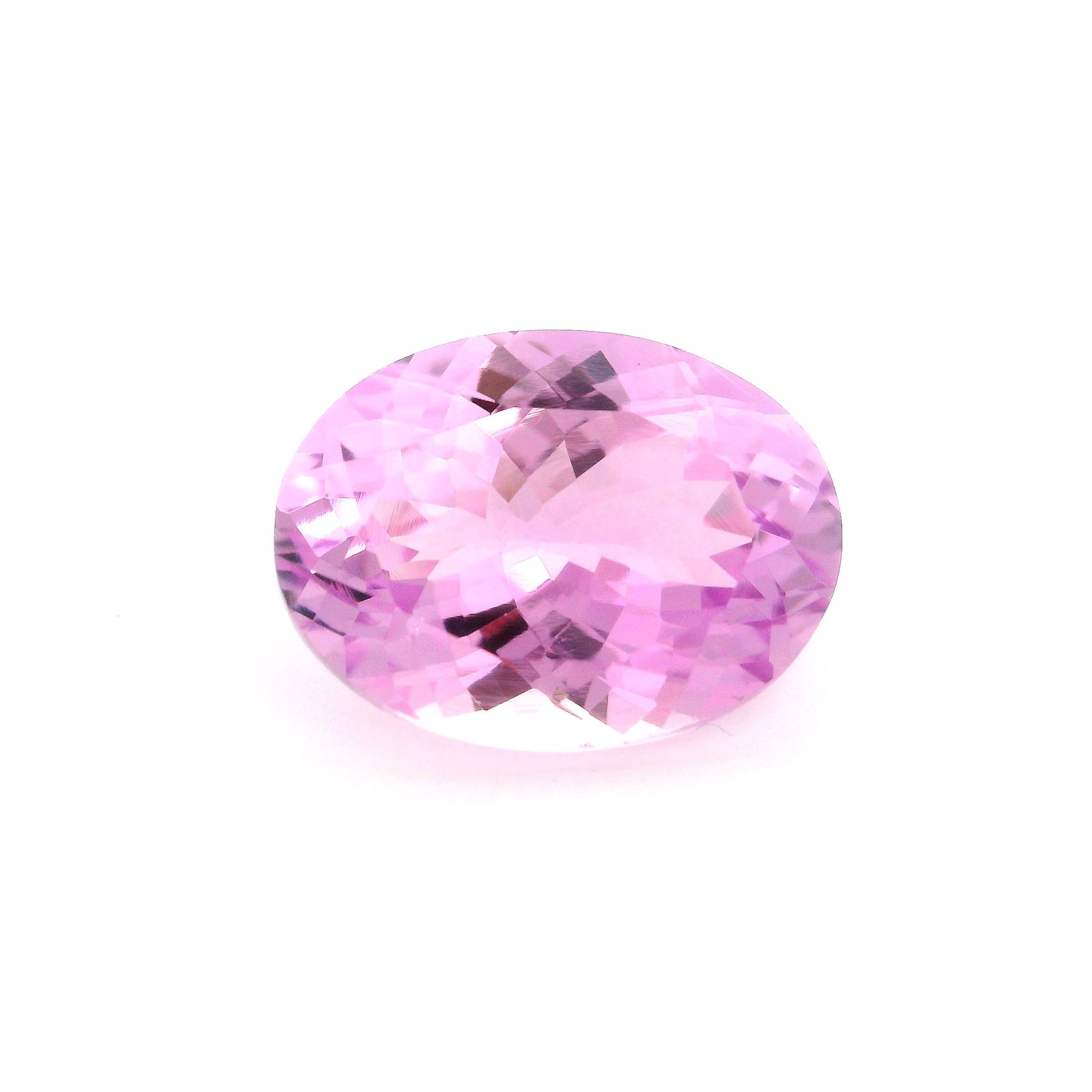 Kunzyt 11,39 ct, różowy, szlif owalny