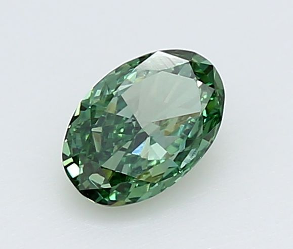0.39 CT Fancy Vivid Green OVAL