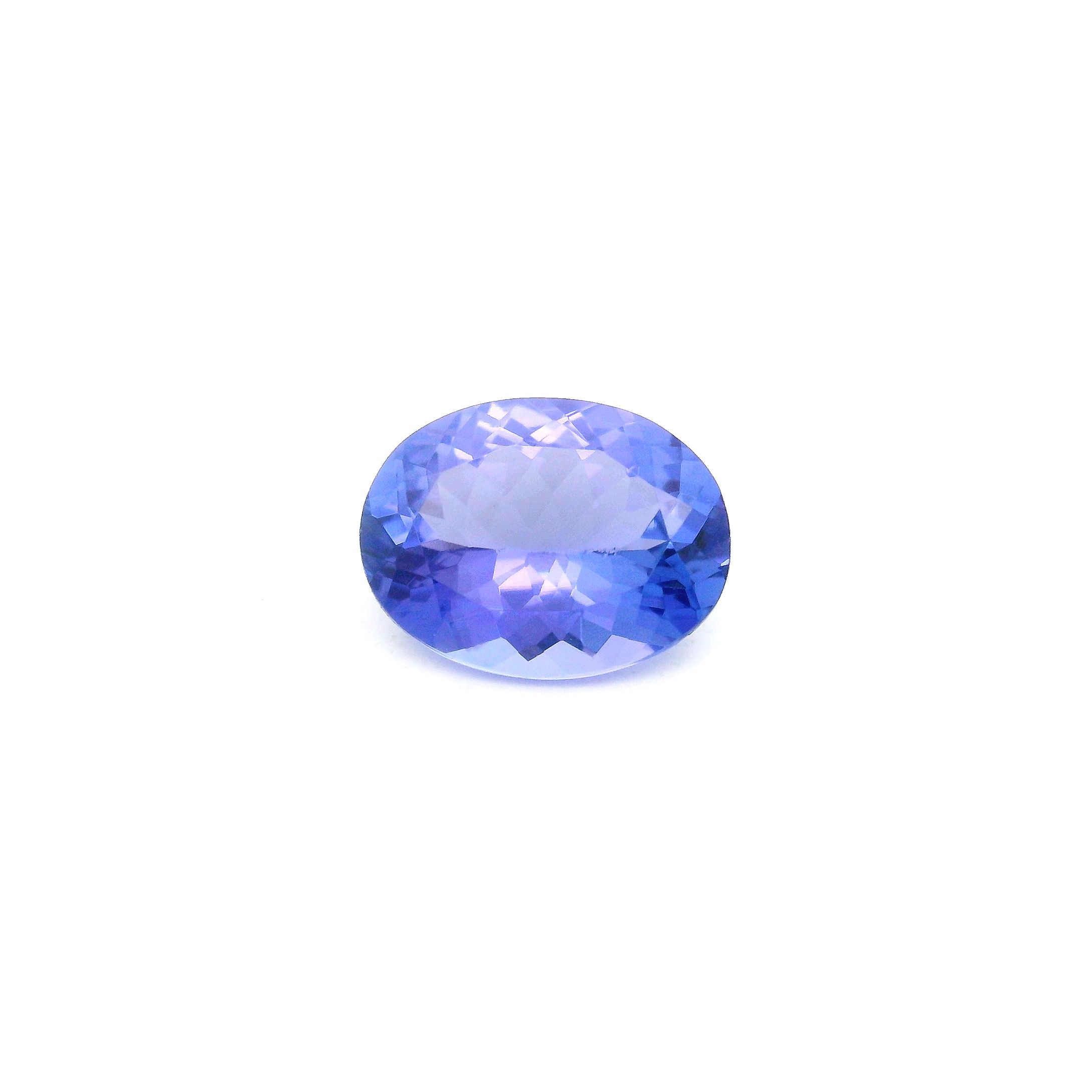 Tanzanit 1,58 ct, niebieski, szlif owalny