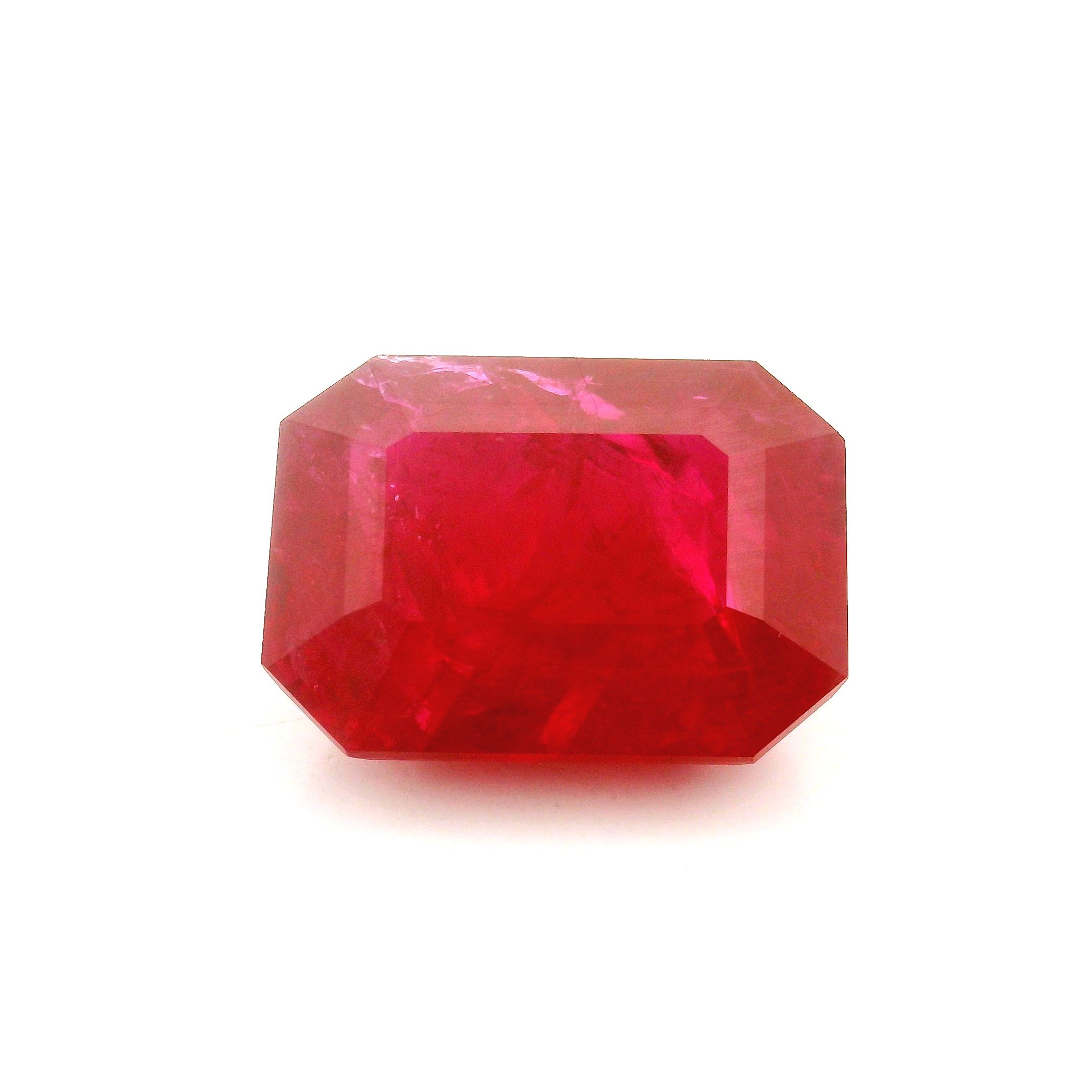 Rubin 8,11 ct, czerwony, szlif ośmiokątny
