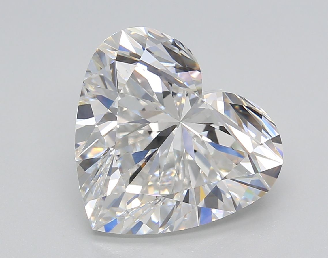 5.01-carat heart diamond with E color, null cut, and VS1 clarity.