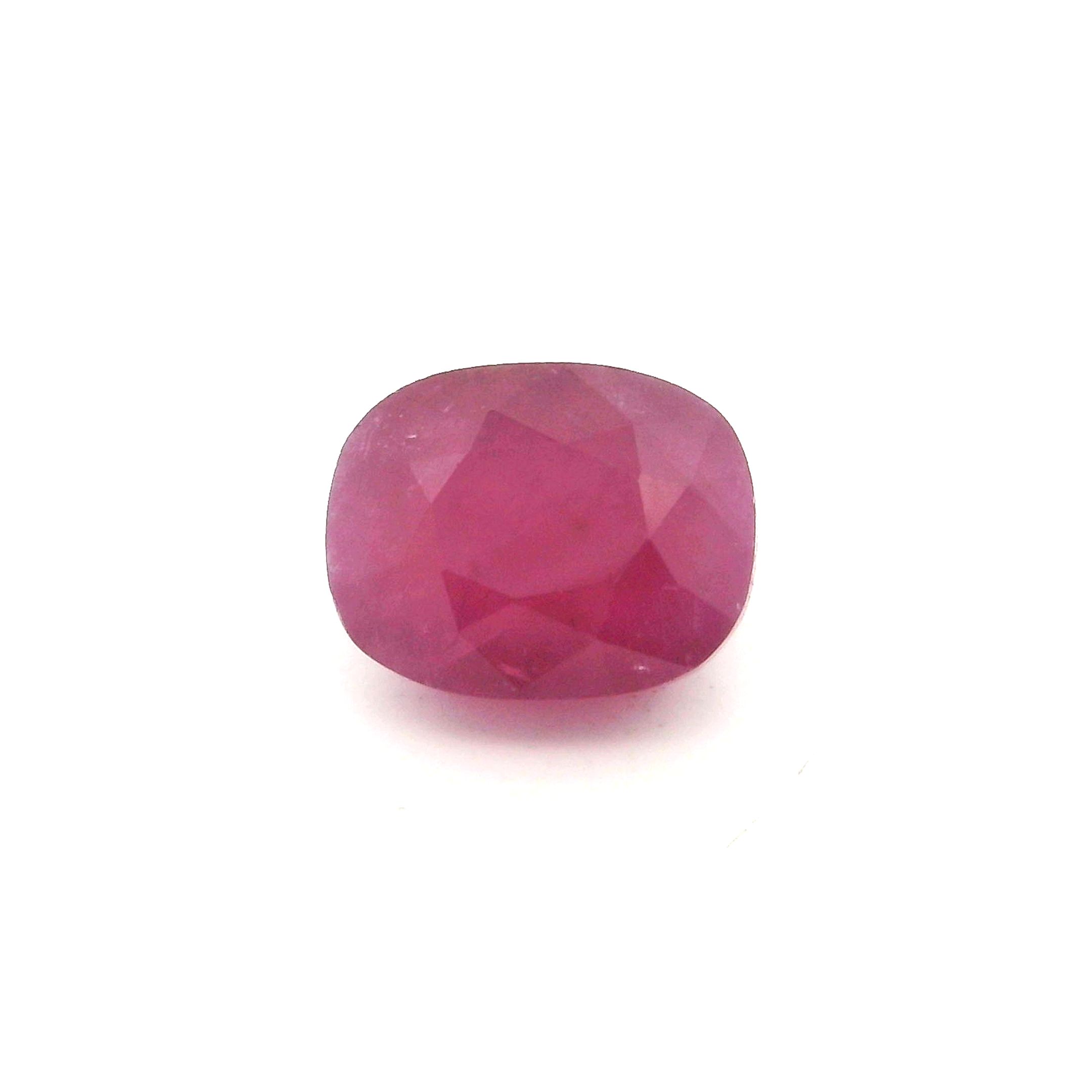 Rubin 2,48 ct, czerwony, szlif cushion