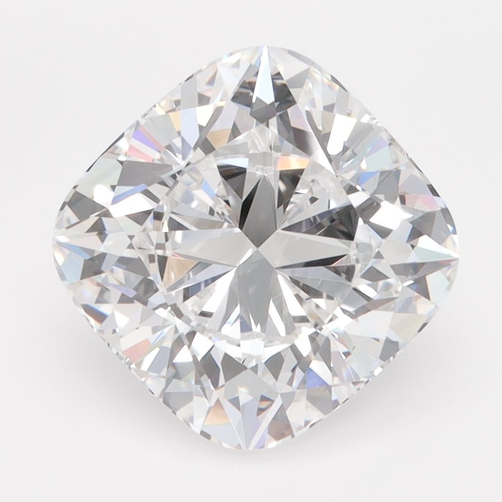 4.07-carat cushion diamond with D color, null cut, and VVS1 clarity.