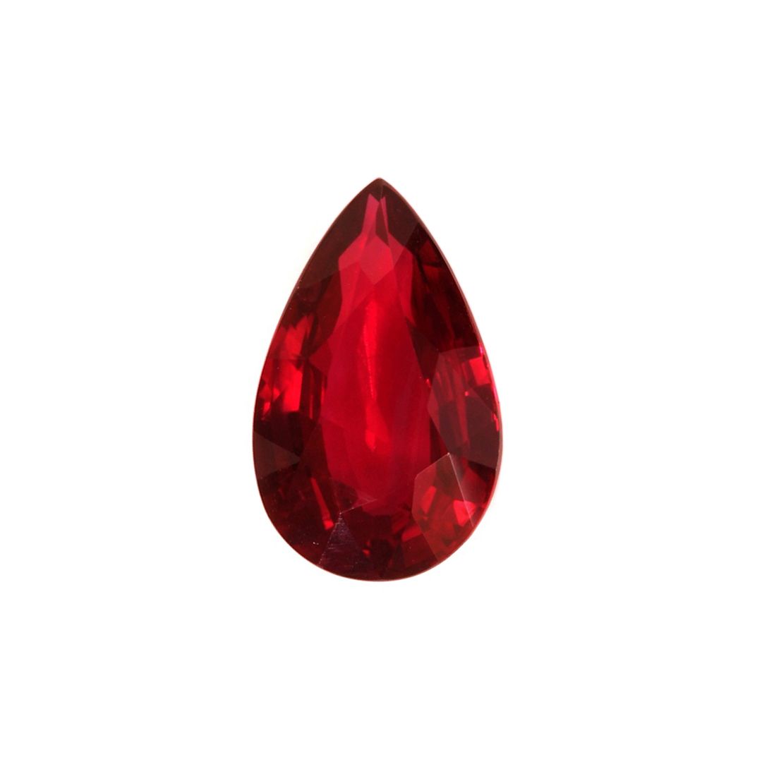 Rubin 4,05 ct, czerwony, szlif gruszka