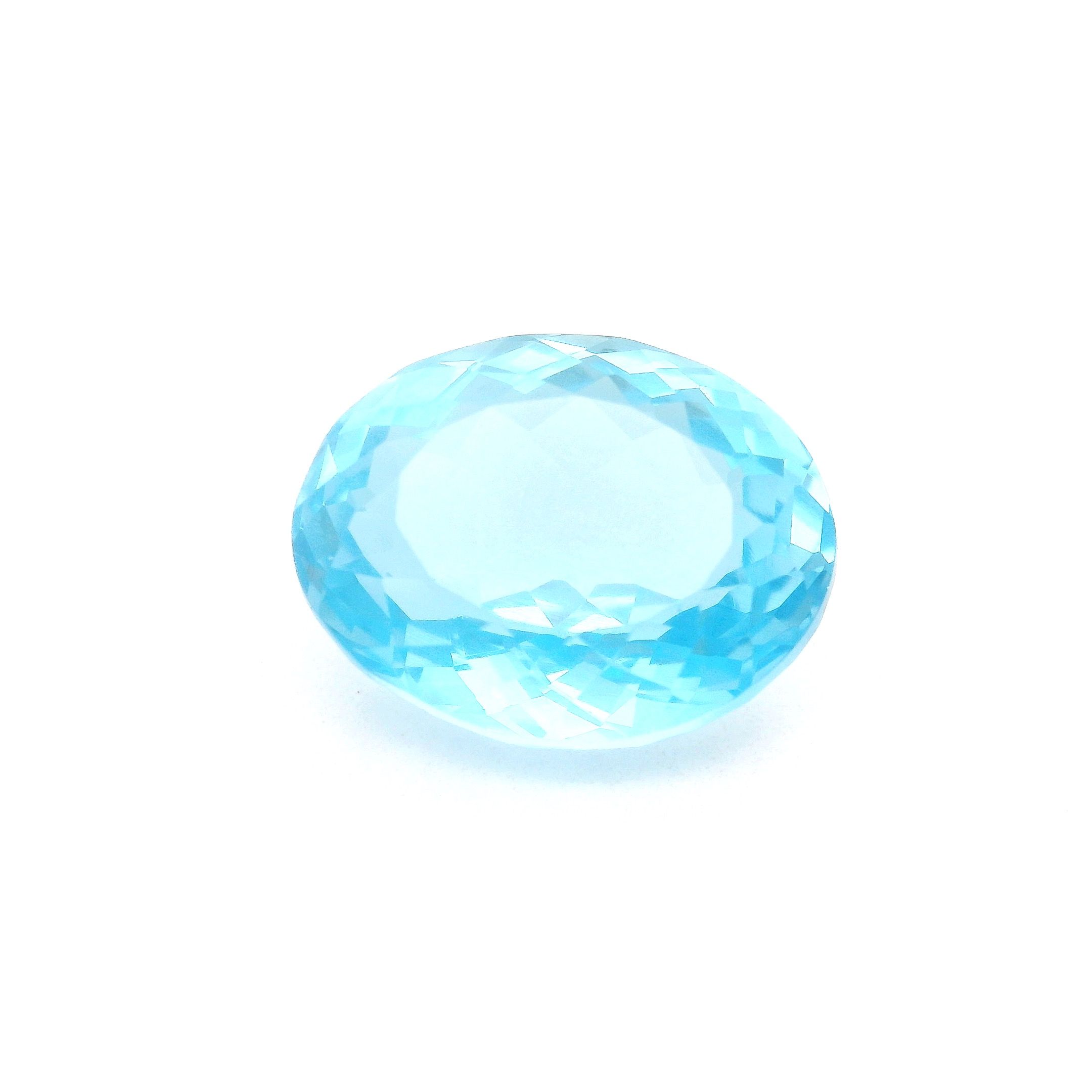 Topaz 6,47 ct, niebieski, szlif owalny