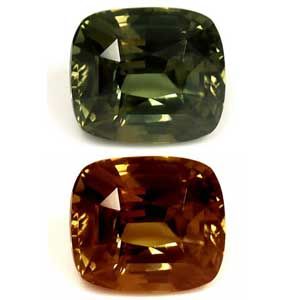 Aleksandryt 1,22 ct, zielony, szlif cushion