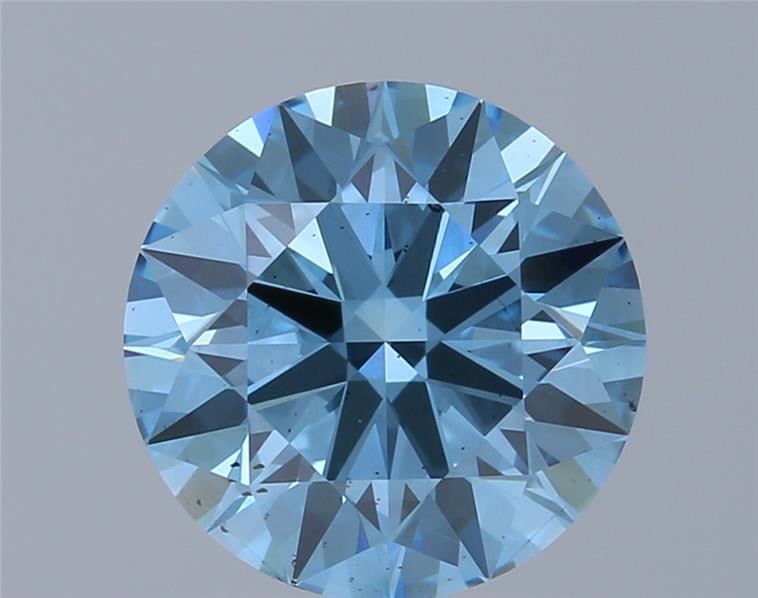 ROUND 2.01ct Fancy Vivid Blue VS2 ID EX EX NON