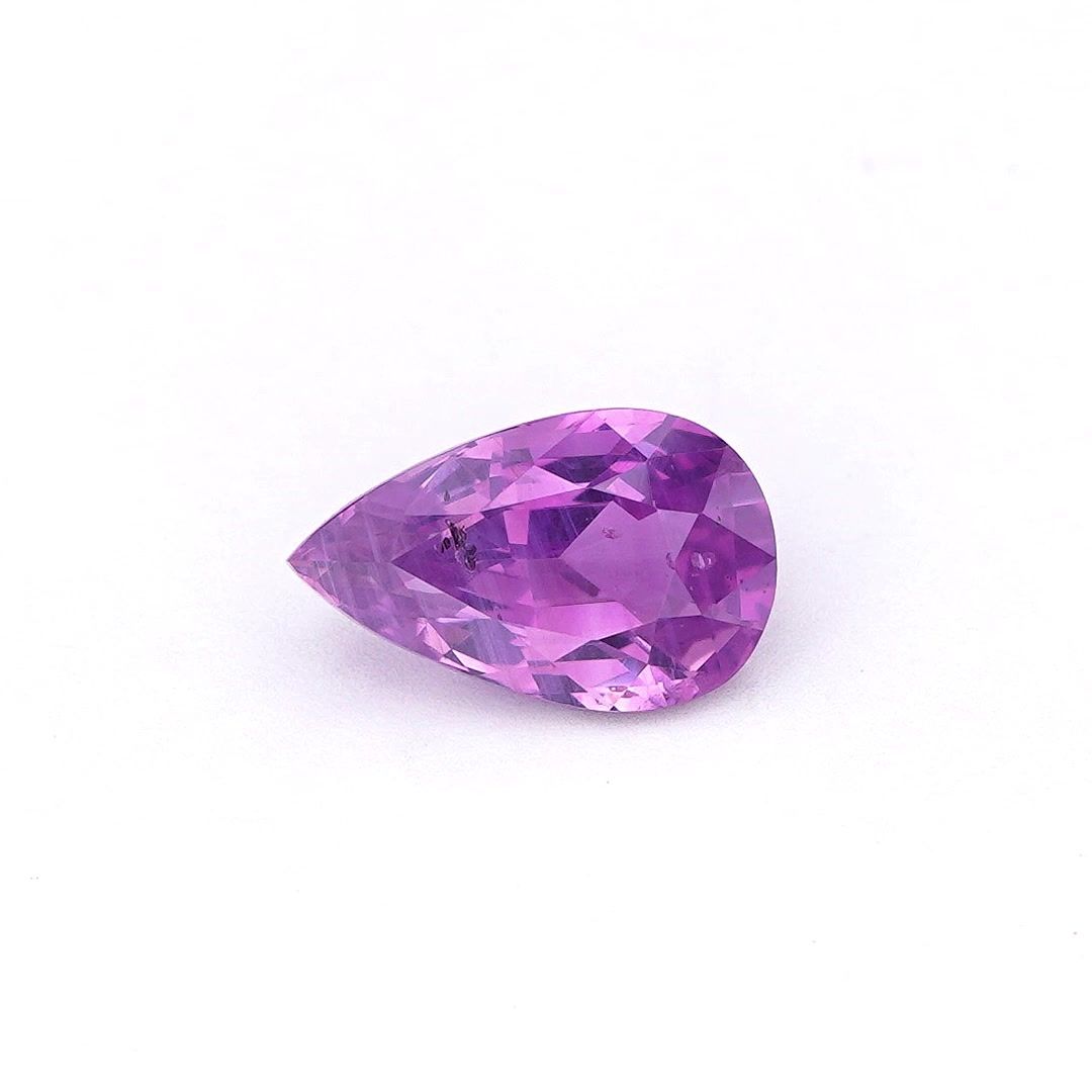 Szafir 1,00 ct, różowy, szlif gruszka