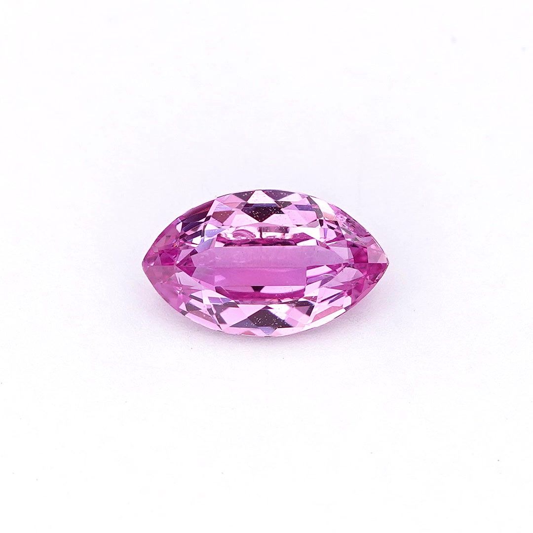 Szafir 1,10 ct, różowy, szlif markiza