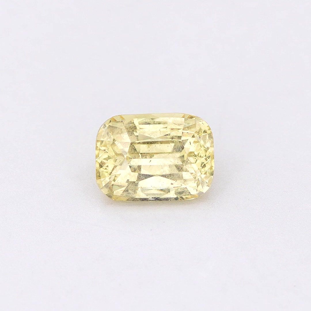 Szafir 1,03 ct, żółty, szlif cushion