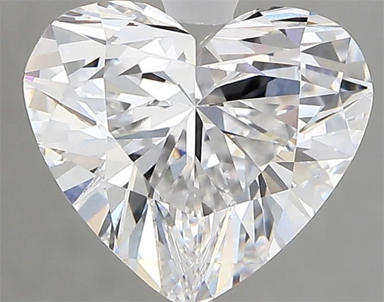 2.77-carat heart diamond with D color, null cut, and VVS2 clarity.
