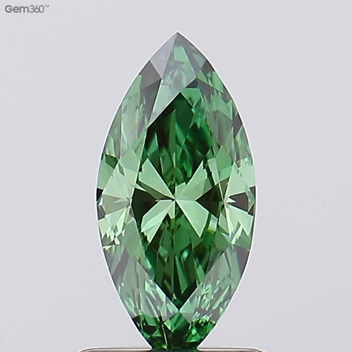 0.38 CT Fancy Vivid Green MARQUISE