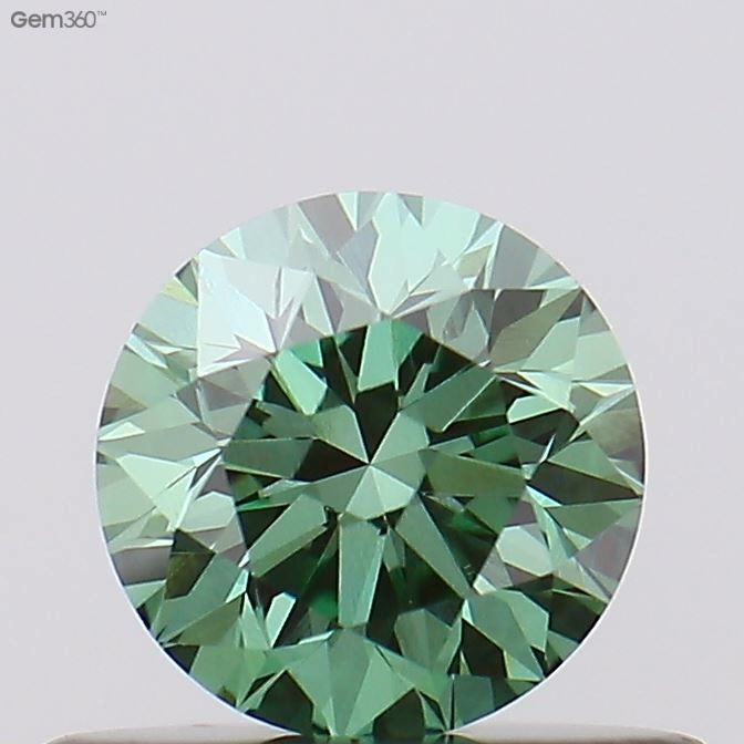 0.41 CT Fancy Vivid Green ROUND