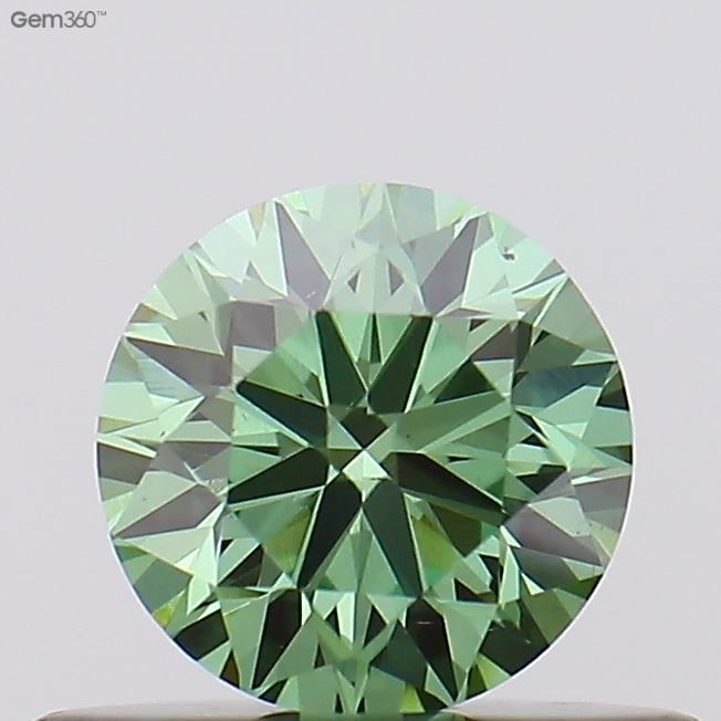 0.33 CT Fancy Vivid Green ROUND