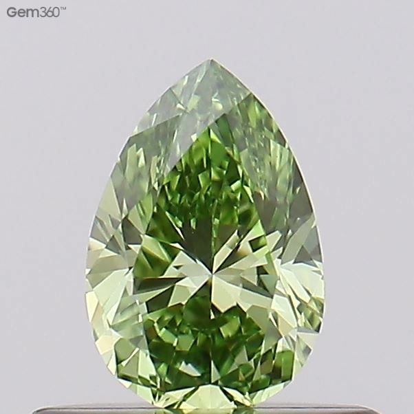 0.28 CT Fancy Vivid Green PEAR