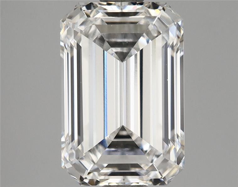 2.07-carat emerald diamond with D color, null cut, and VS1 clarity.