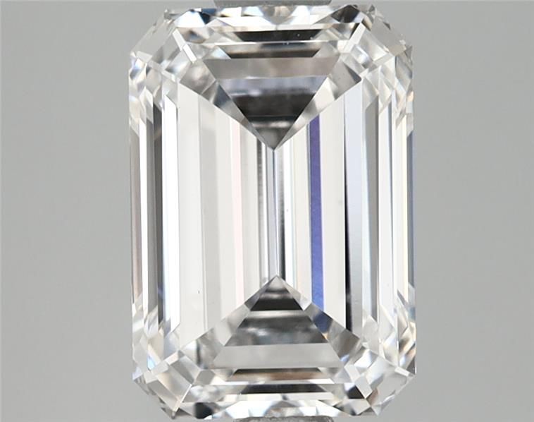 2.11-carat emerald diamond with E color, null cut, and VS1 clarity.