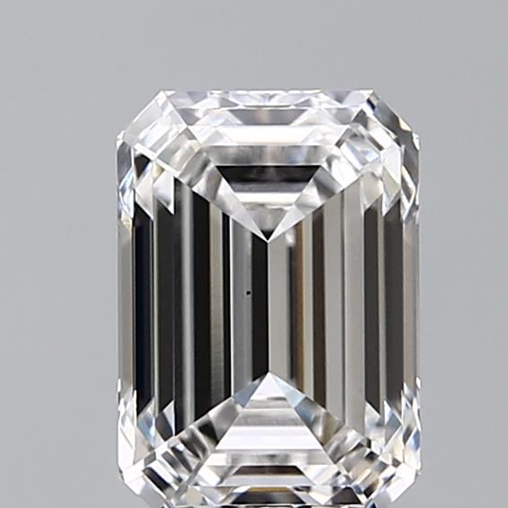 2.07-carat emerald diamond with E color, null cut, and VS1 clarity.