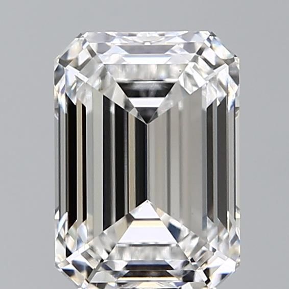 2.54-carat emerald diamond with E color, null cut, and VS1 clarity.