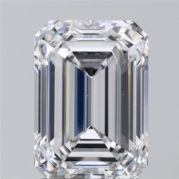 2.55-carat emerald diamond with E color, null cut, and VS1 clarity.