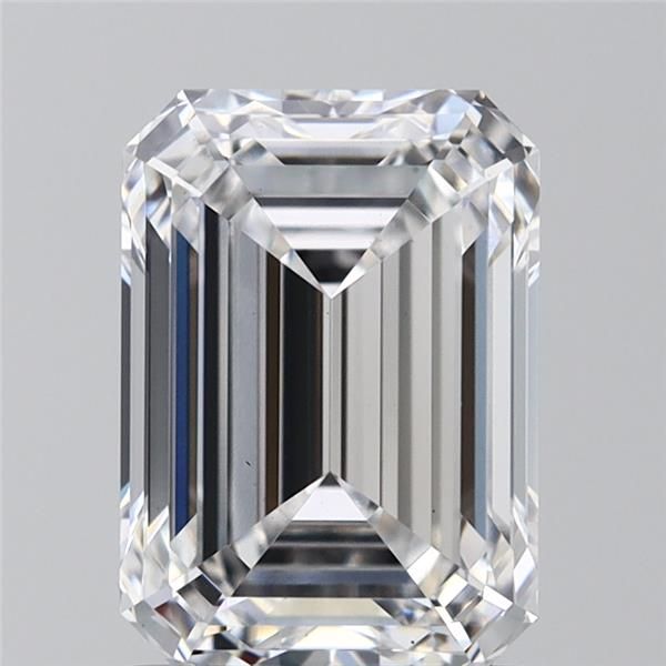 2.07-carat emerald diamond with E color, null cut, and VS1 clarity.