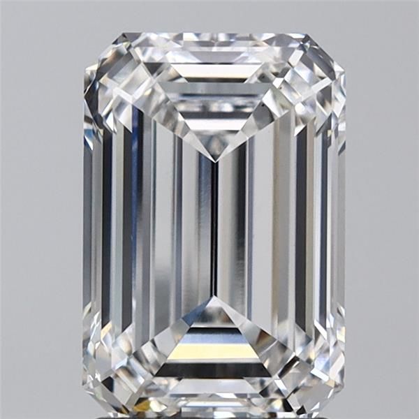 2.59-carat emerald diamond with F color, null cut, and VS2 clarity.