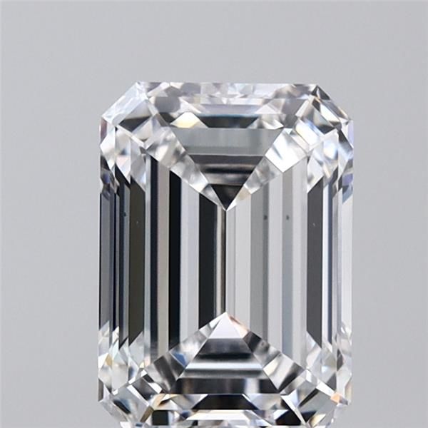 2.07-carat emerald diamond with E color, null cut, and VS1 clarity.