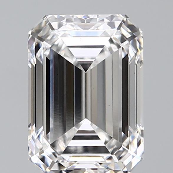1.58-carat emerald diamond with E color, null cut, and VS1 clarity.