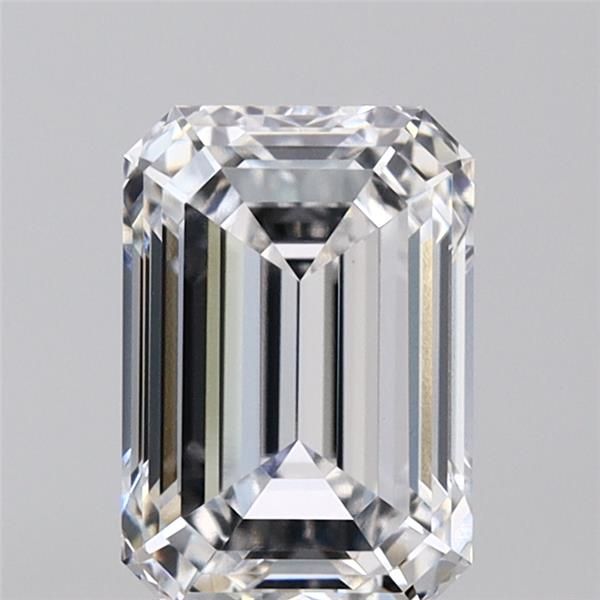 2.07-carat emerald diamond with E color, null cut, and VS1 clarity.
