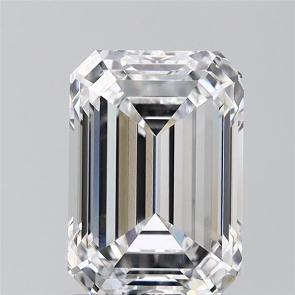 2.04-carat emerald diamond with E color, null cut, and VS1 clarity.