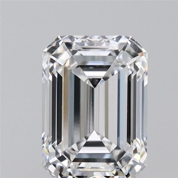 2.04-carat emerald diamond with E color, null cut, and VVS2 clarity.