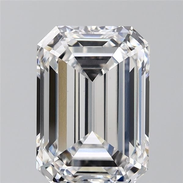 2.56-carat emerald diamond with E color, null cut, and VS1 clarity.