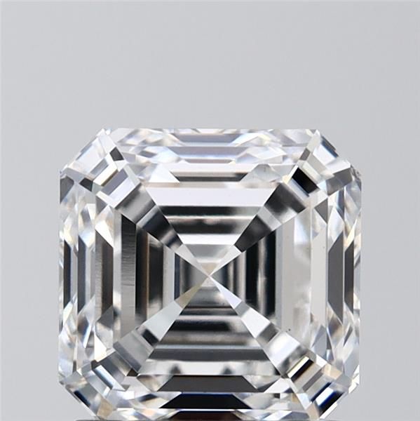 1.71-carat asscher diamond with F color, null cut, and VS1 clarity.
