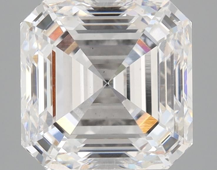2.05-carat asscher diamond with E color, null cut, and VS1 clarity.