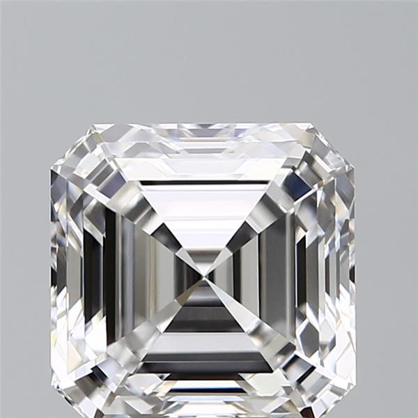 2.58-carat asscher diamond with E color, null cut, and VS1 clarity.