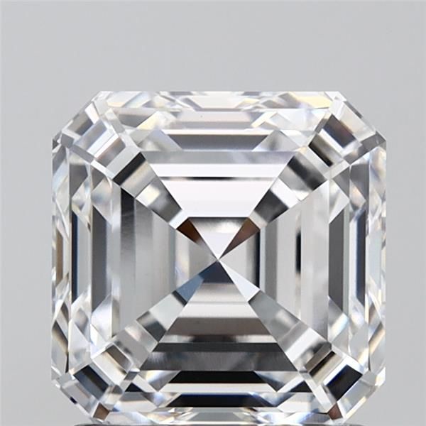 1.74-carat asscher diamond with E color, null cut, and VS1 clarity.