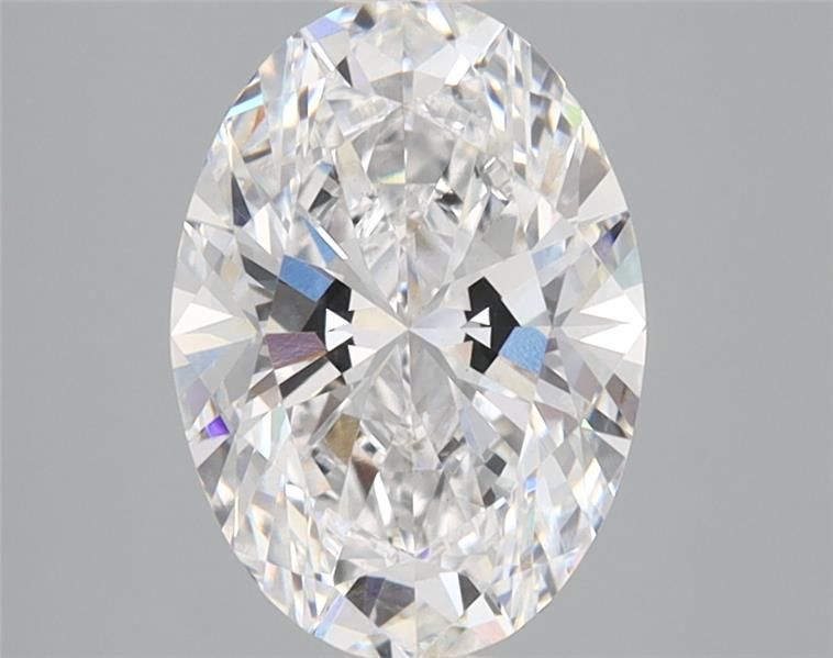 2.03-carat oval diamond with D color, null cut, and VS1 clarity.