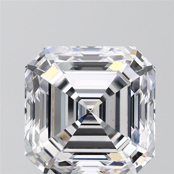 3.06-carat asscher diamond with D color, null cut, and VS1 clarity.