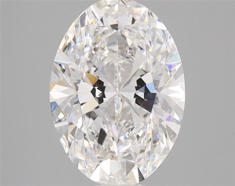 2.01-carat oval diamond with D color, null cut, and VS1 clarity.