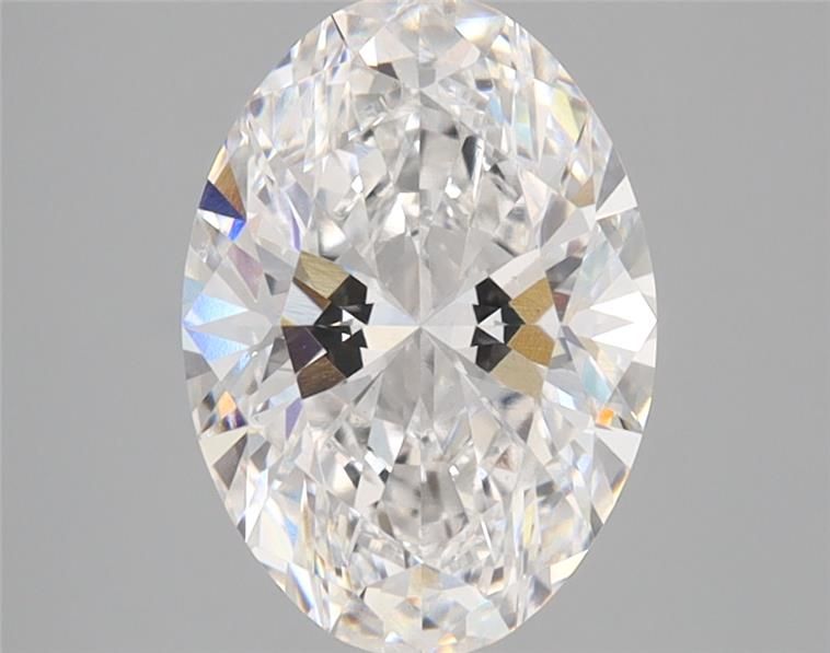 2.07-carat oval diamond with D color, null cut, and VS1 clarity.