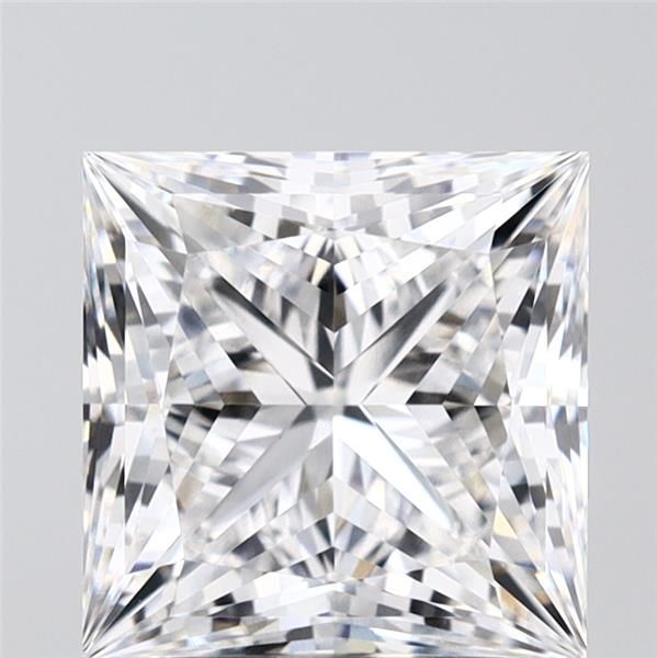 2.08-carat princess diamond with E color, null cut, and VS1 clarity.