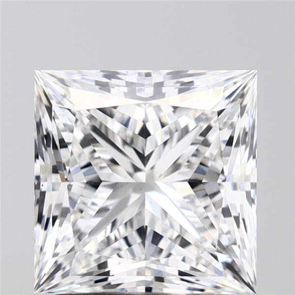 2.54-carat princess diamond with E color, null cut, and VS1 clarity.