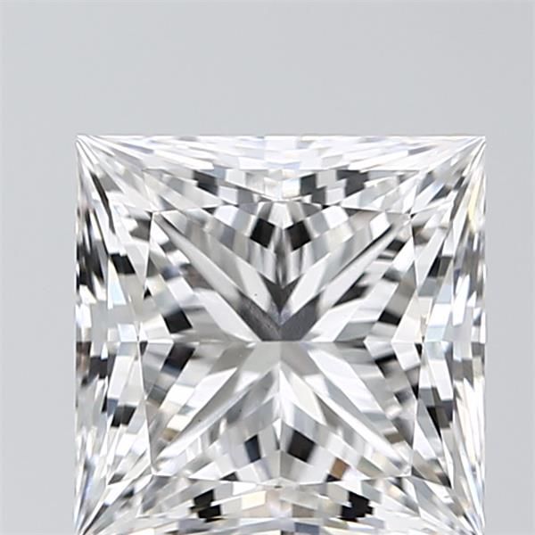 2.73-carat princess diamond with E color, null cut, and VS1 clarity.