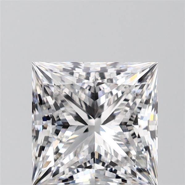 2.06-carat princess diamond with E color, null cut, and VS1 clarity.