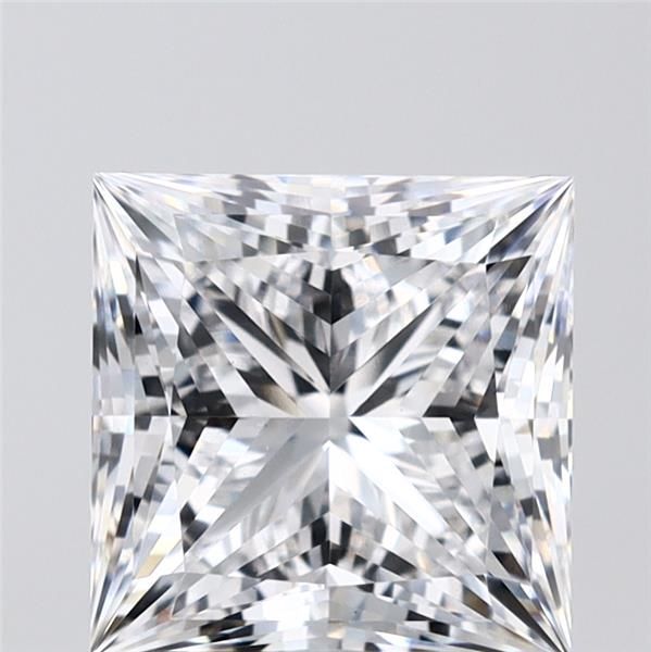 2.56-carat princess diamond with D color, null cut, and VS1 clarity.