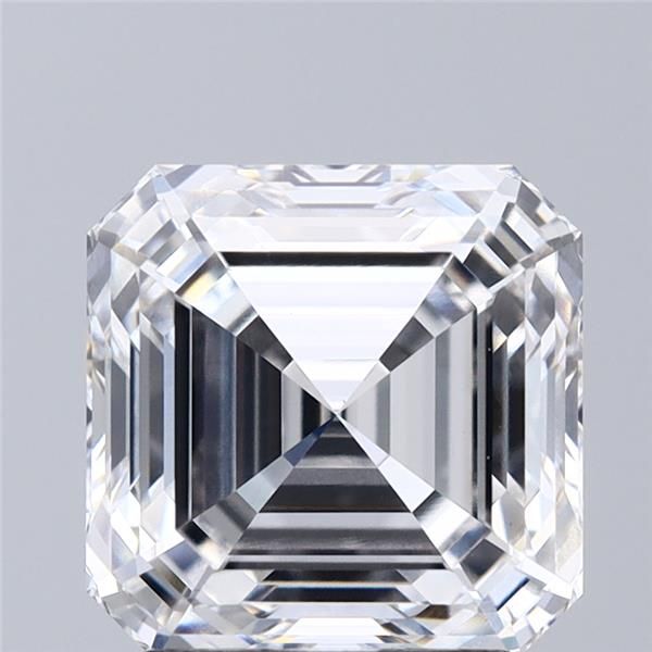 2.53-carat asscher diamond with E color, null cut, and VVS2 clarity.