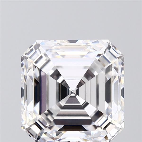 2.76-carat asscher diamond with E color, null cut, and VS1 clarity.